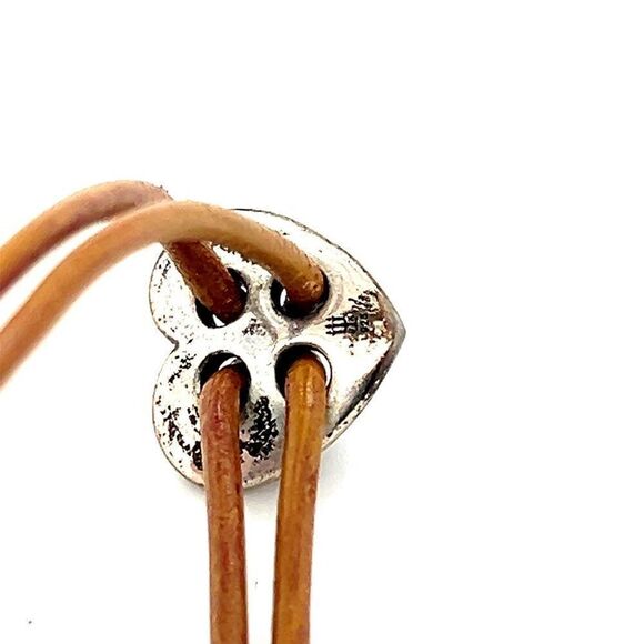 Retired James Avery Heart Brown Leather Toggle Bracelet - Picture 6 of 6